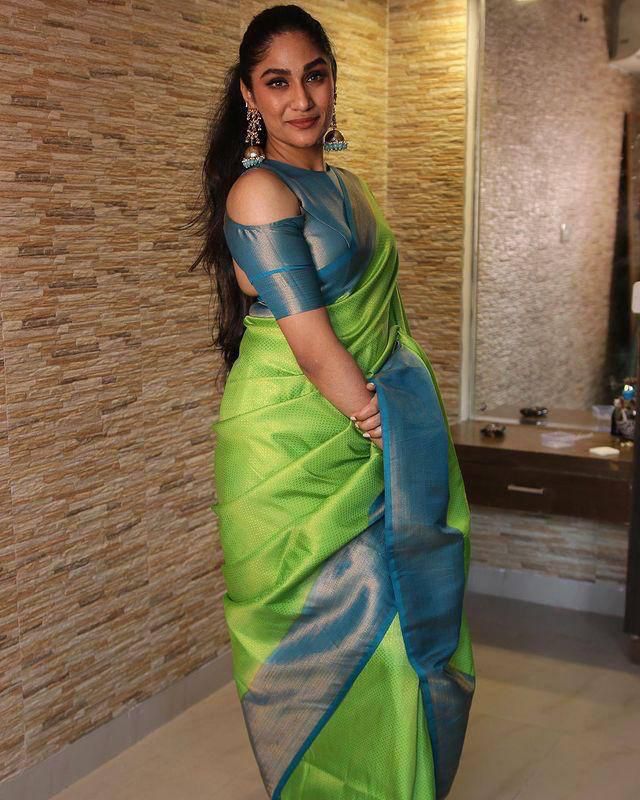 Green Blue Silk Saree