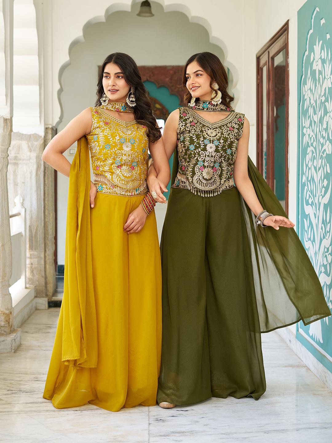 Designer Georgette Blouse Plazzo Set