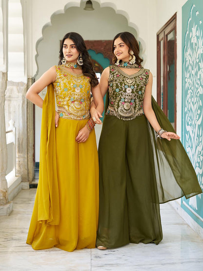 Designer Georgette Blouse Plazzo Set