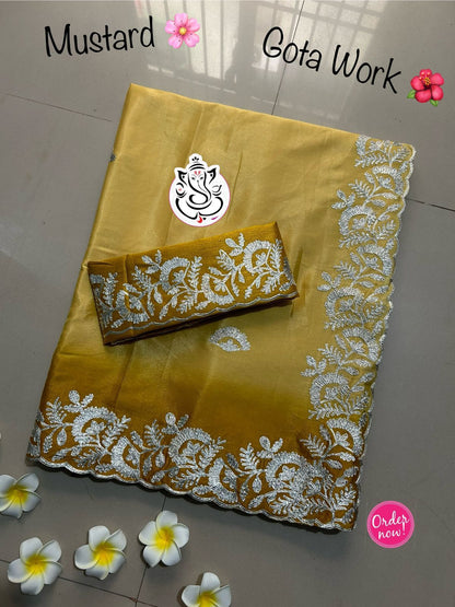 Elegant Ombre Shaded Silk Saree with Heavy Embroidered Border