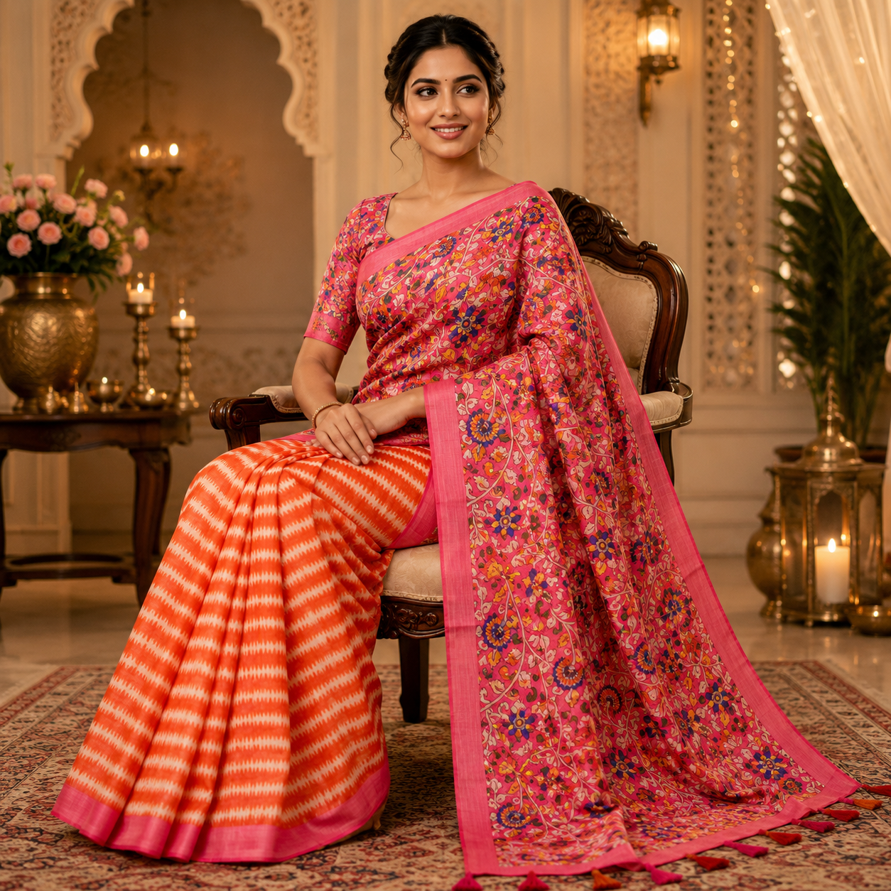 Rangriti – Soft Linen Cotton Printed Saree