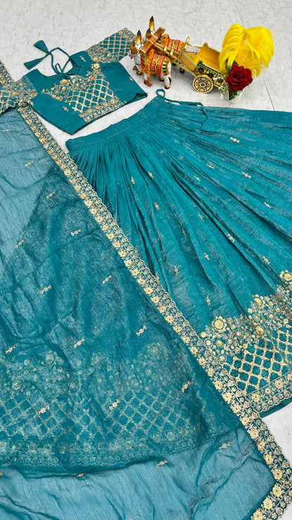 Women's Embroidered Wedding Lehenga Choli Set