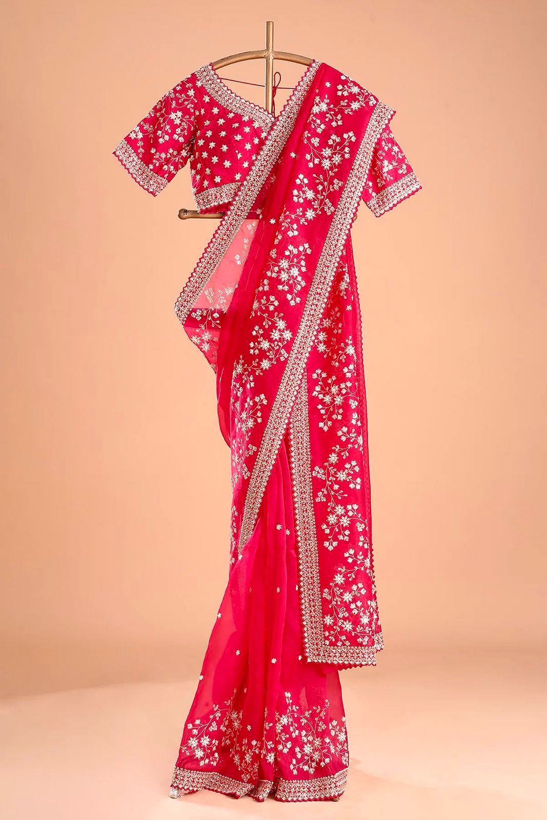 Designer Tibby Silk Saree with Thread & Sequence Work – Wedding Special