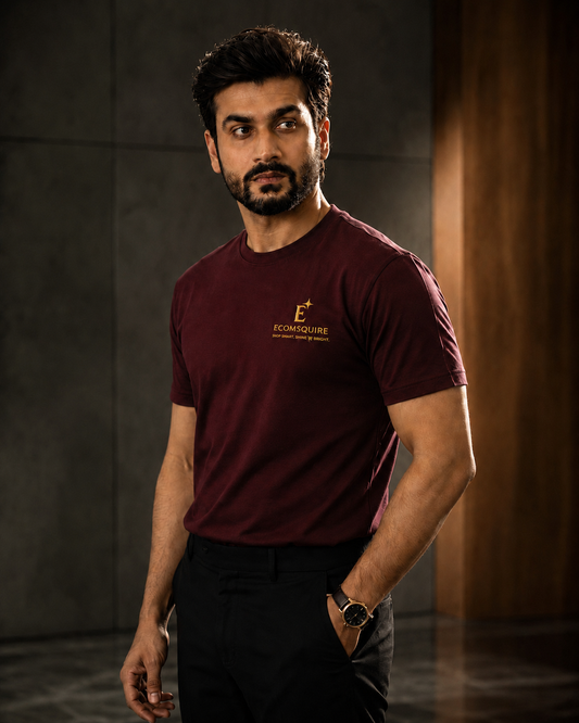 Ecomsquire Premium Cotton T-Shirt Combo Pack for Men (Maroon & Red)