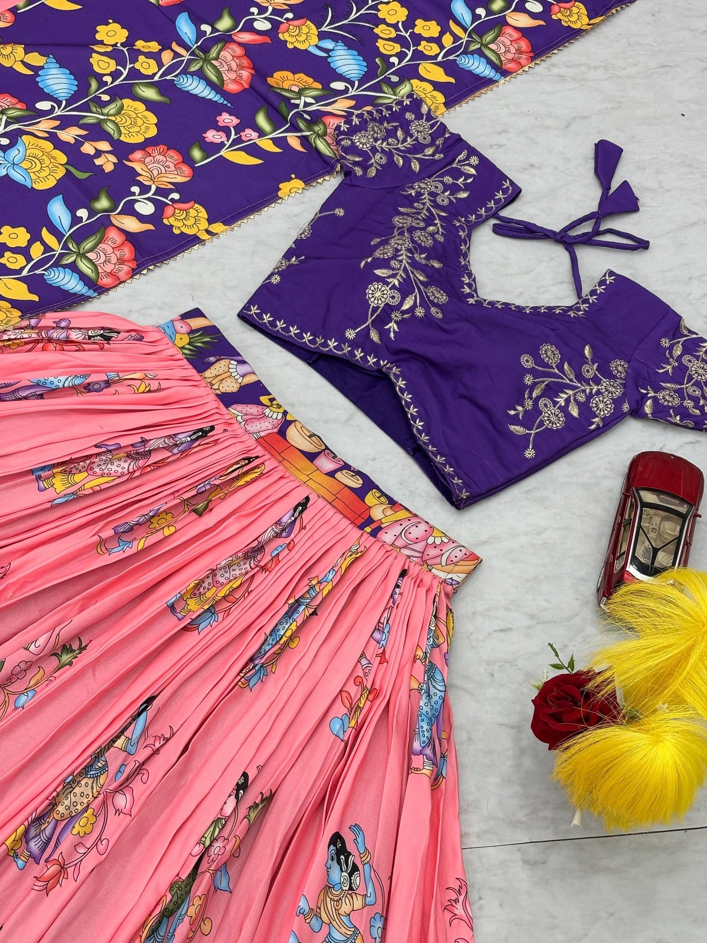 Kalamkari Print Cotton Lehenga Choli