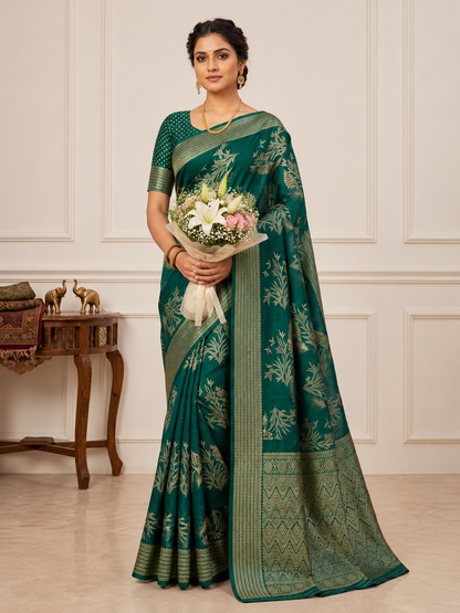 Graceful Floral Woven Saree