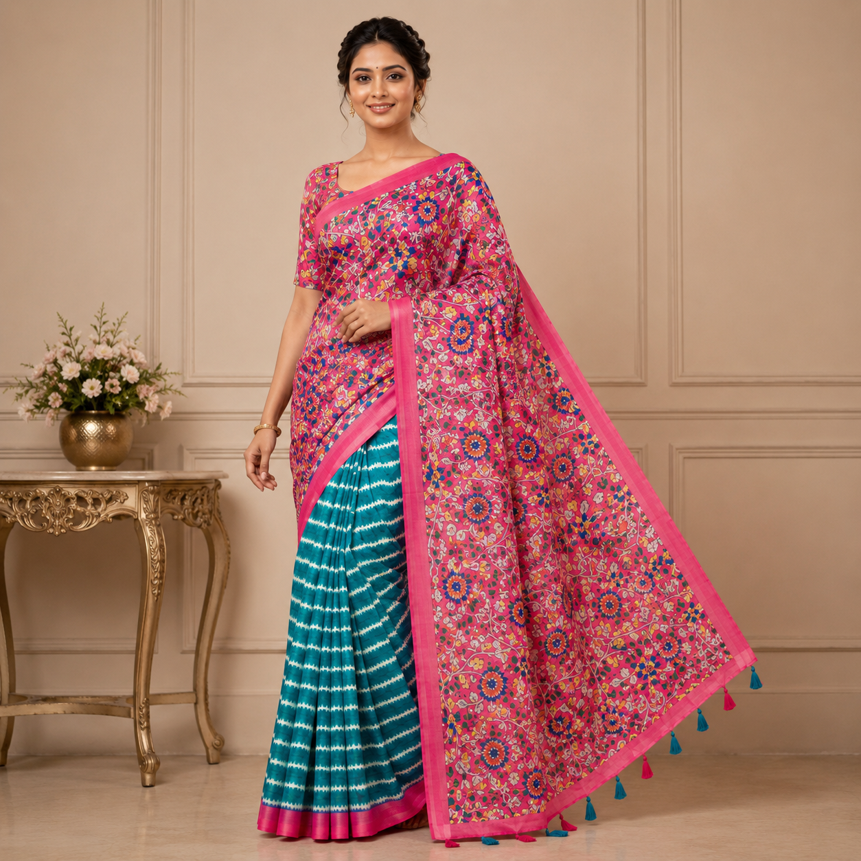 Rangriti – Soft Linen Cotton Printed Saree