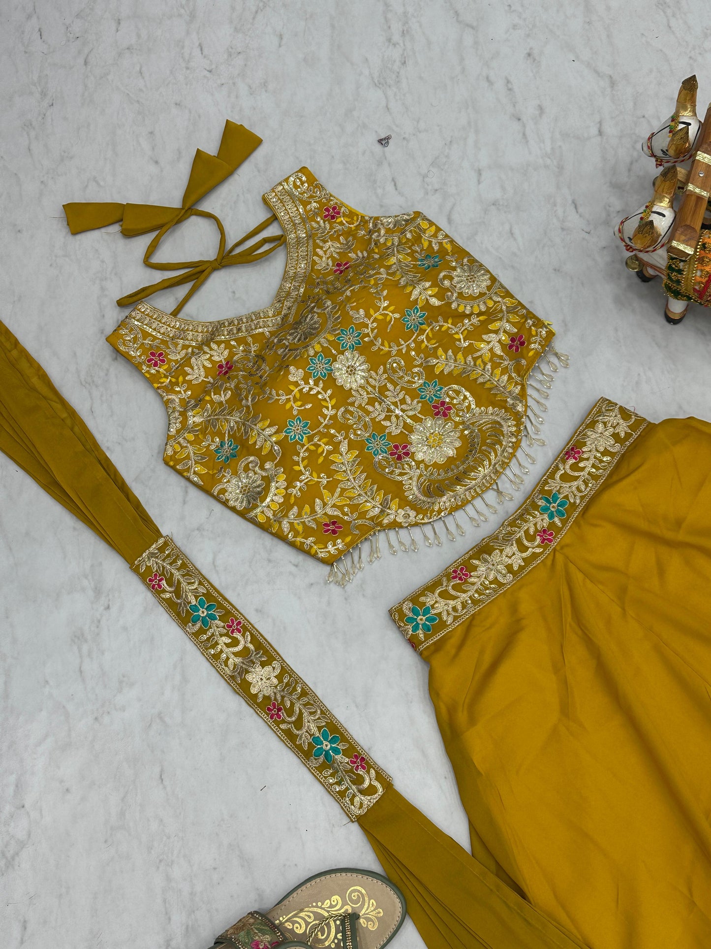 Designer Georgette Blouse Plazzo Set
