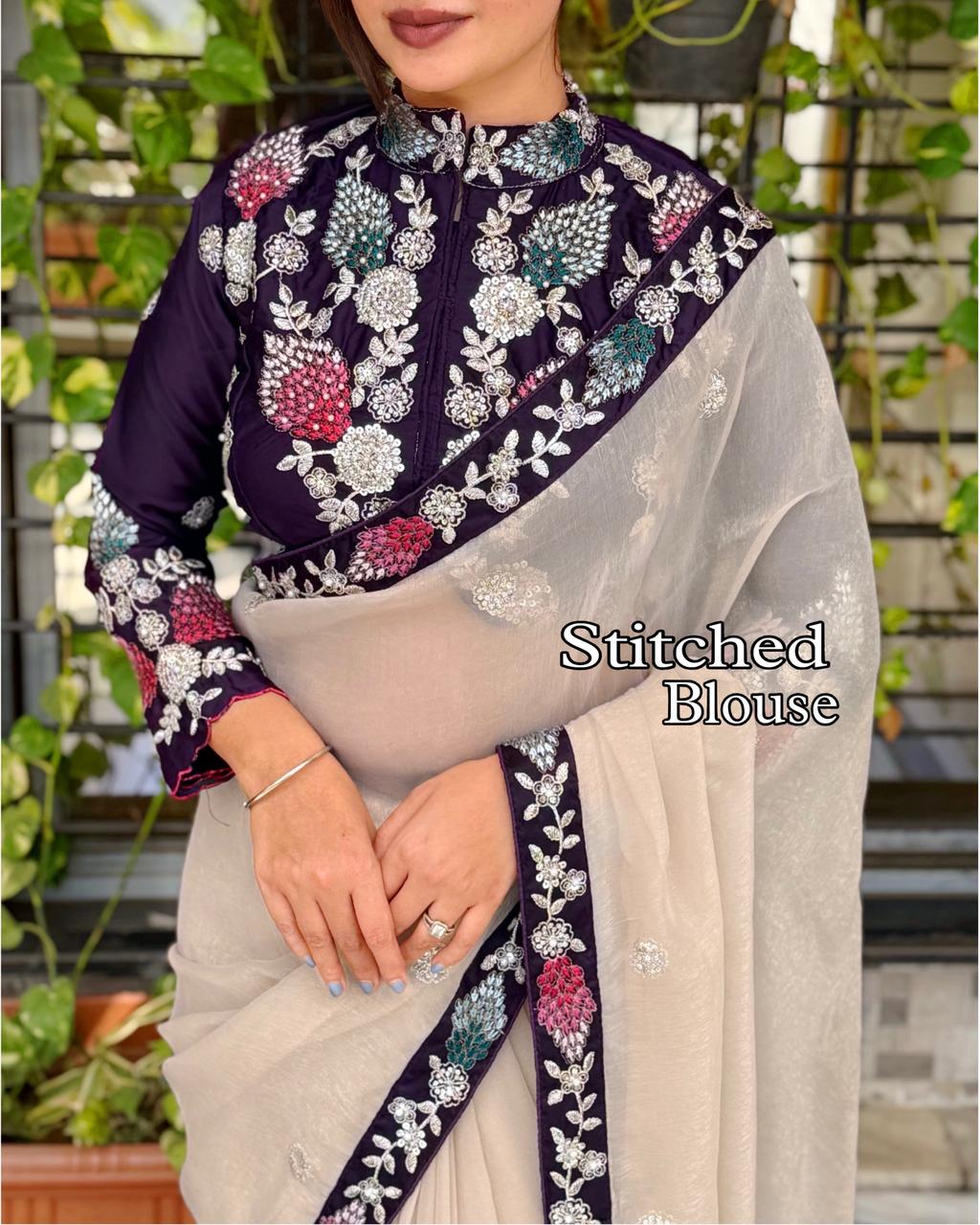 Nivea Designer Embroidery Saree