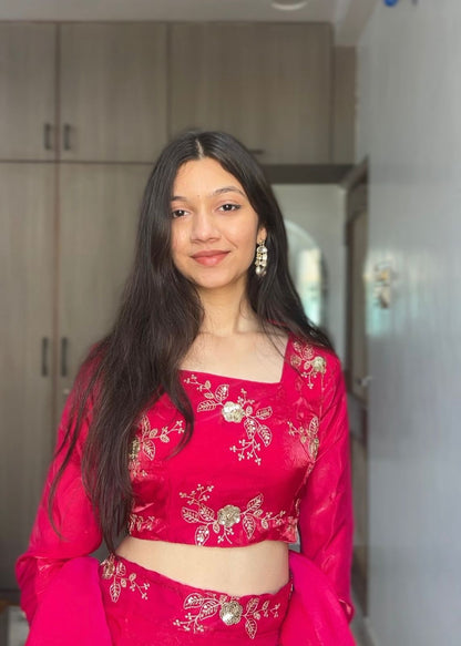 3-Piece Party Wear Lehenga Set