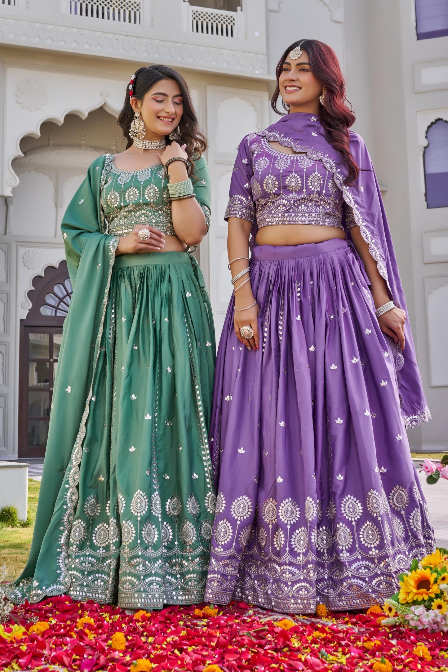 New Festival Wear Pure Crepe Silk Lehenga Choli with Heavy 7mm Sequence Embroidery | Fully Stitched