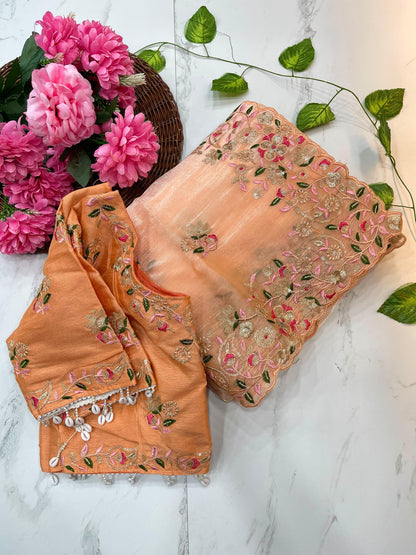 Jasmin Soft Fendy Chiffon Embroidery Saree