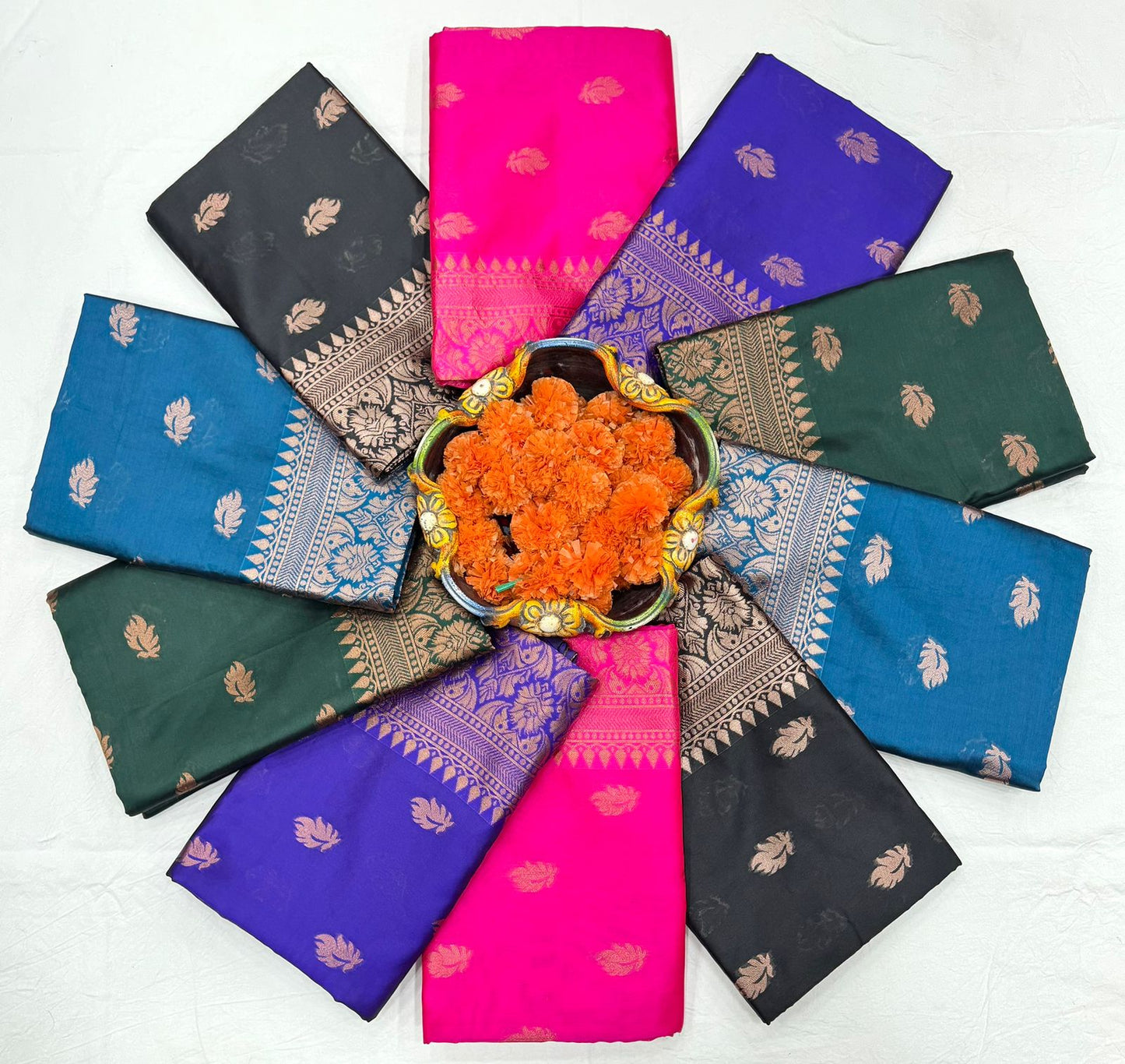 Royal Blue Zari Border Saree