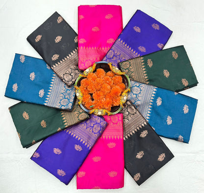 Royal Blue Zari Border Saree