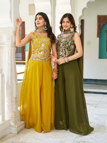 Designer Georgette Blouse Plazzo Set
