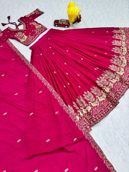 Chinon Embroidered Festival Lehenga Choli | Real Model Shoot | 2 Designs