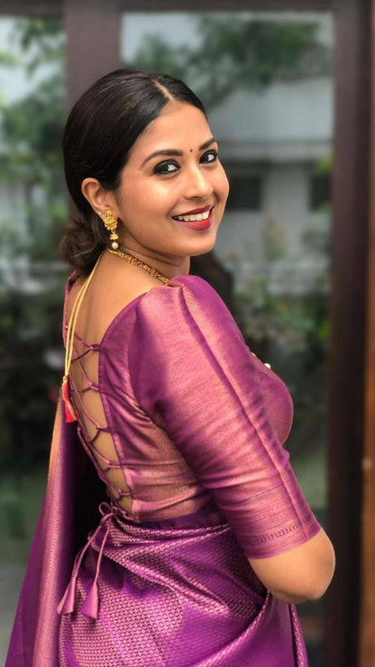Purple Silk Saree