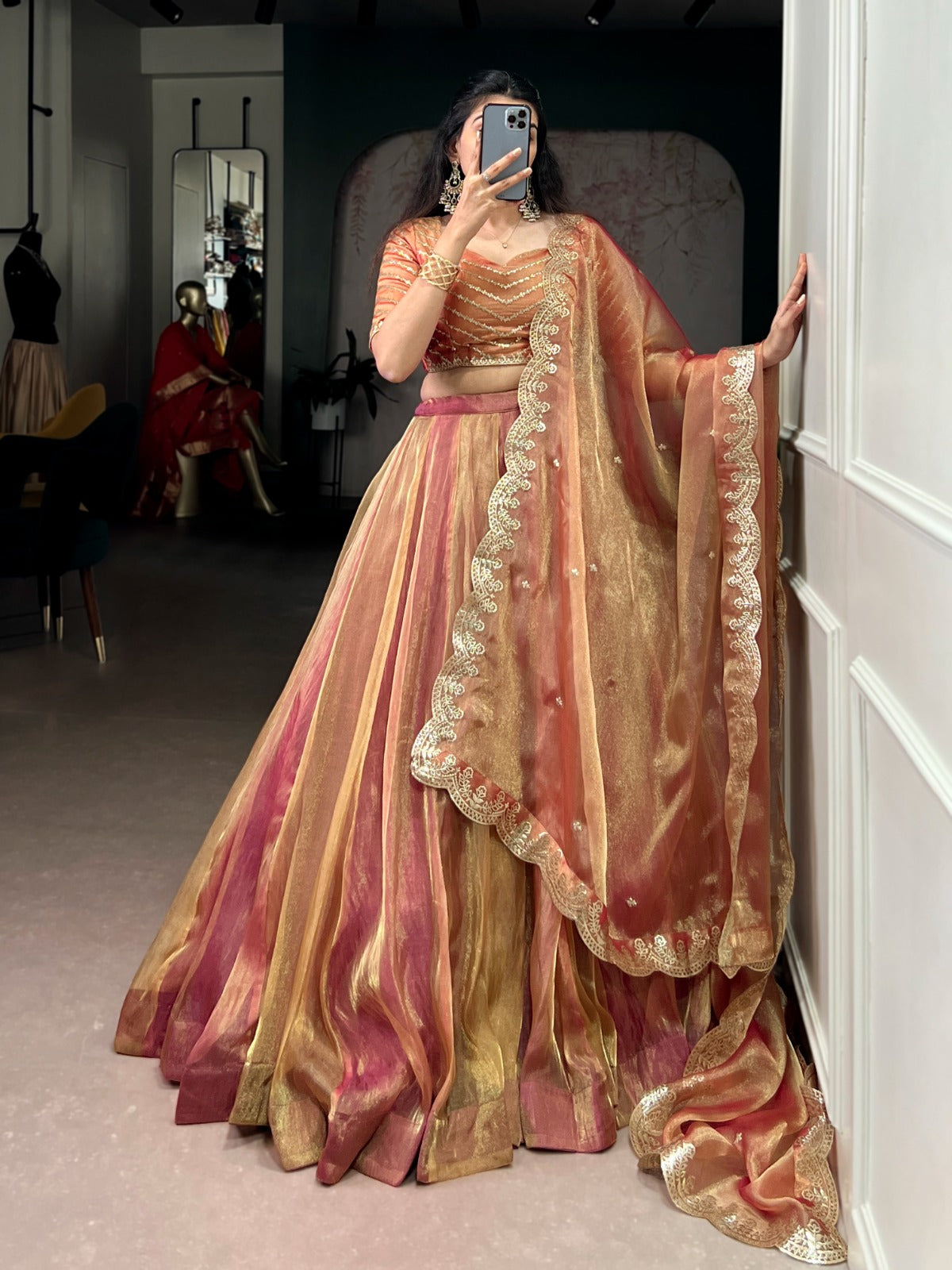 Women's Carika Silk Lehenga Choli with Embroidered Dupatta – Festive & Wedding Wear
