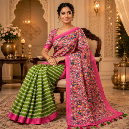 Rangriti – Soft Linen Cotton Printed Saree