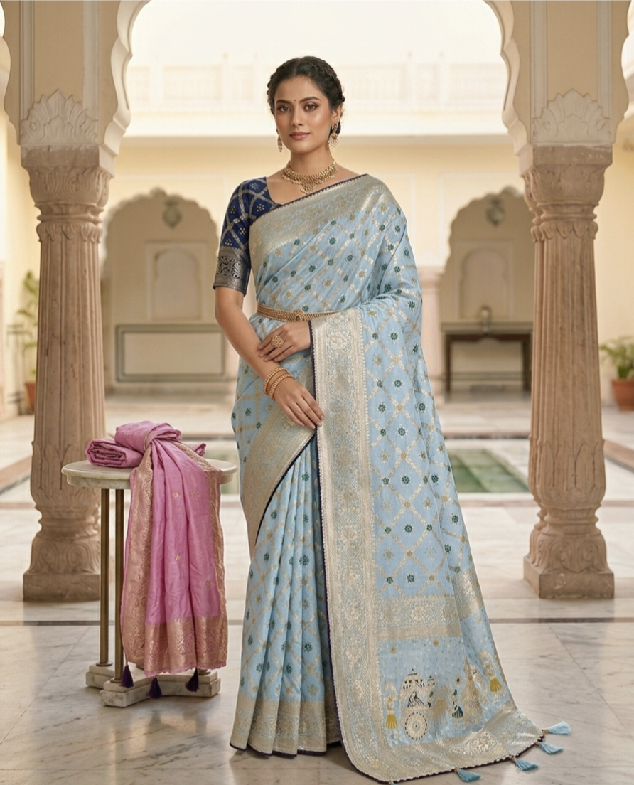 Royal Dolla Silk Saree with Meena & Zari Weaving – Traditional Wedding Collection