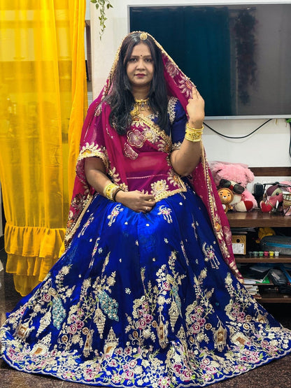 Crystal Silk Heavy Embroidered Festival Lehenga Choli with Dupatta (4 Colors)