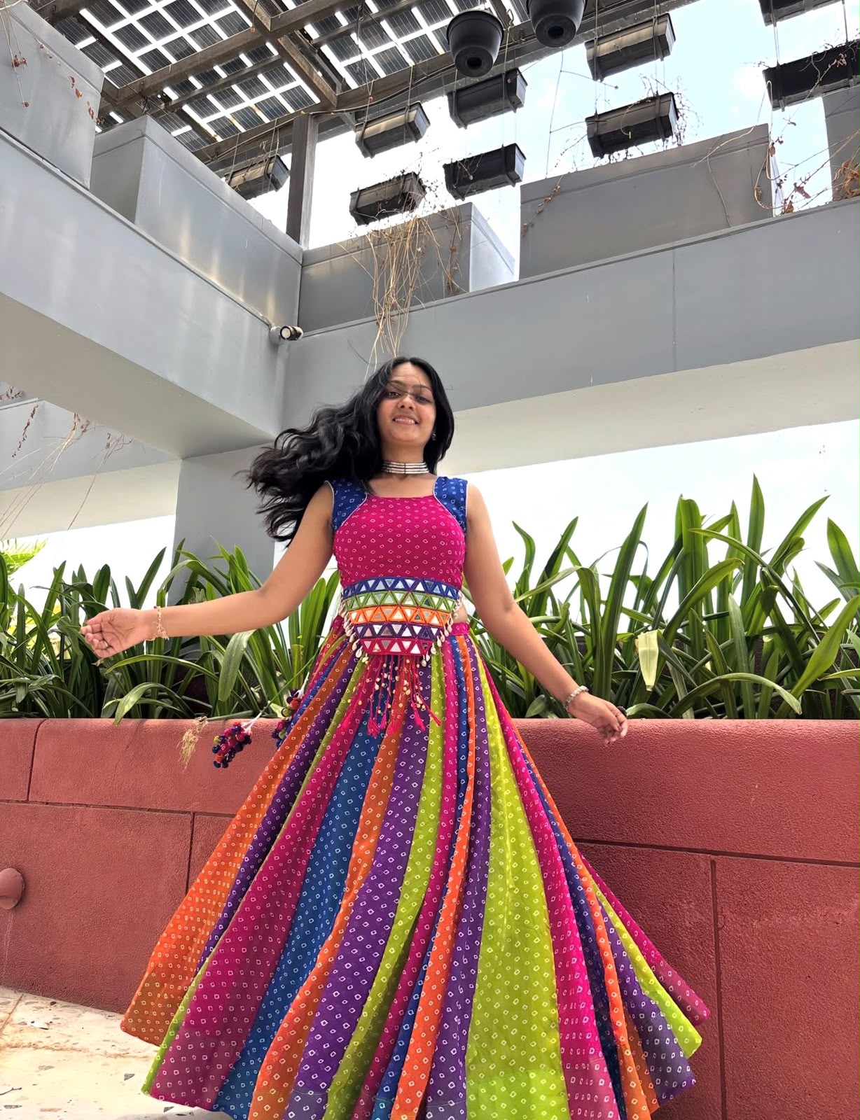 Navratri Special 6+ Meter Flair Georgette Lehenga Choli with Mirror Work | Women Festive Wear