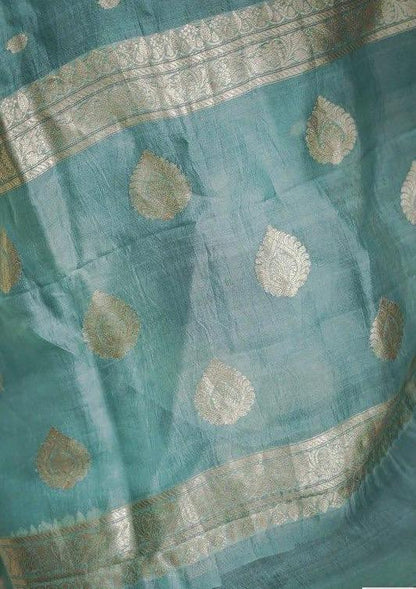 Mint Green Zari Saree