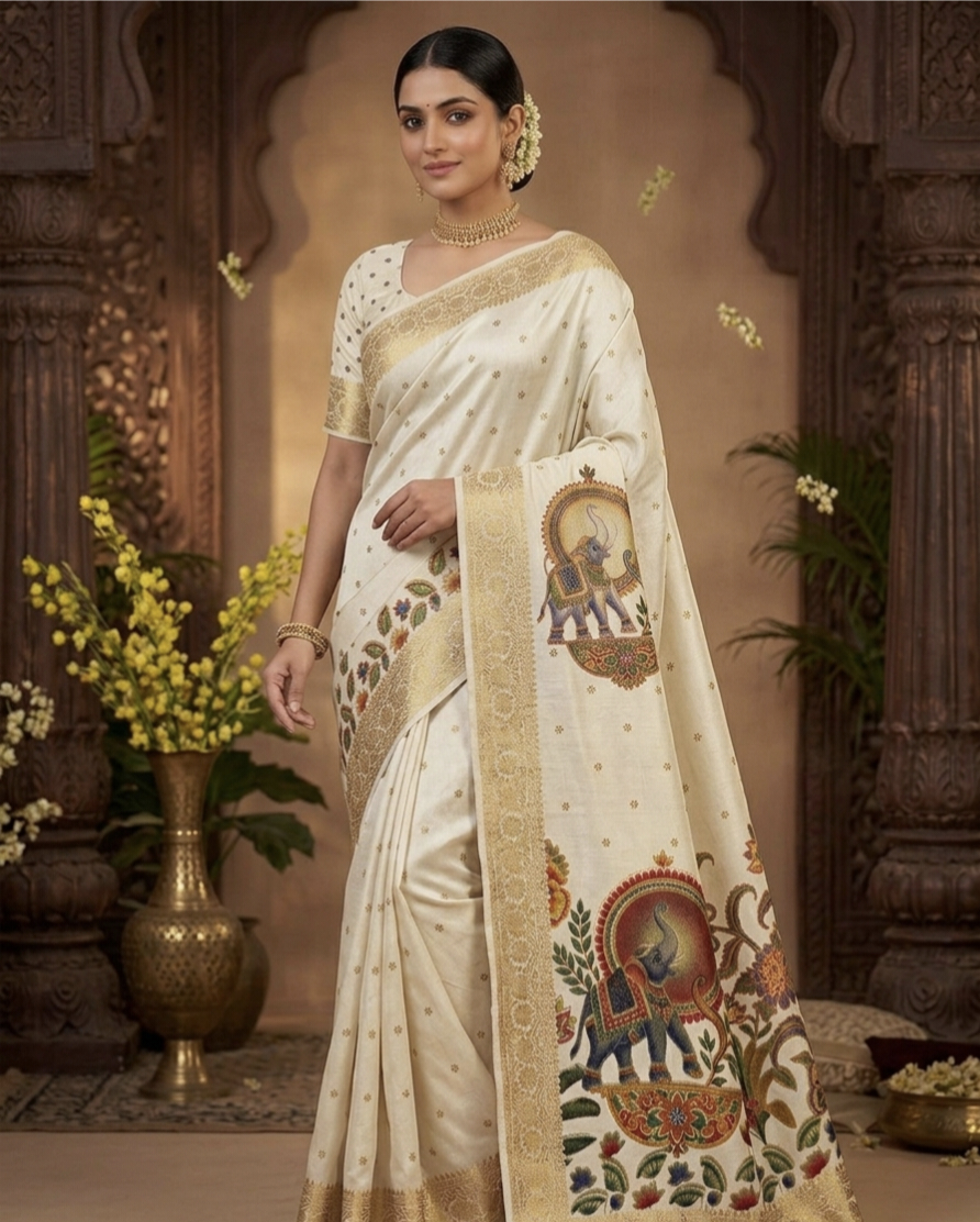 Ajrakh Soft Georgette Saree with Zari Border | Festive & Daily Wear