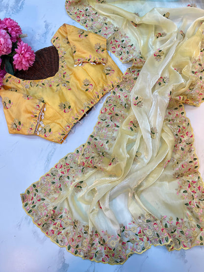 Jasmin Soft Fendy Chiffon Embroidery Saree