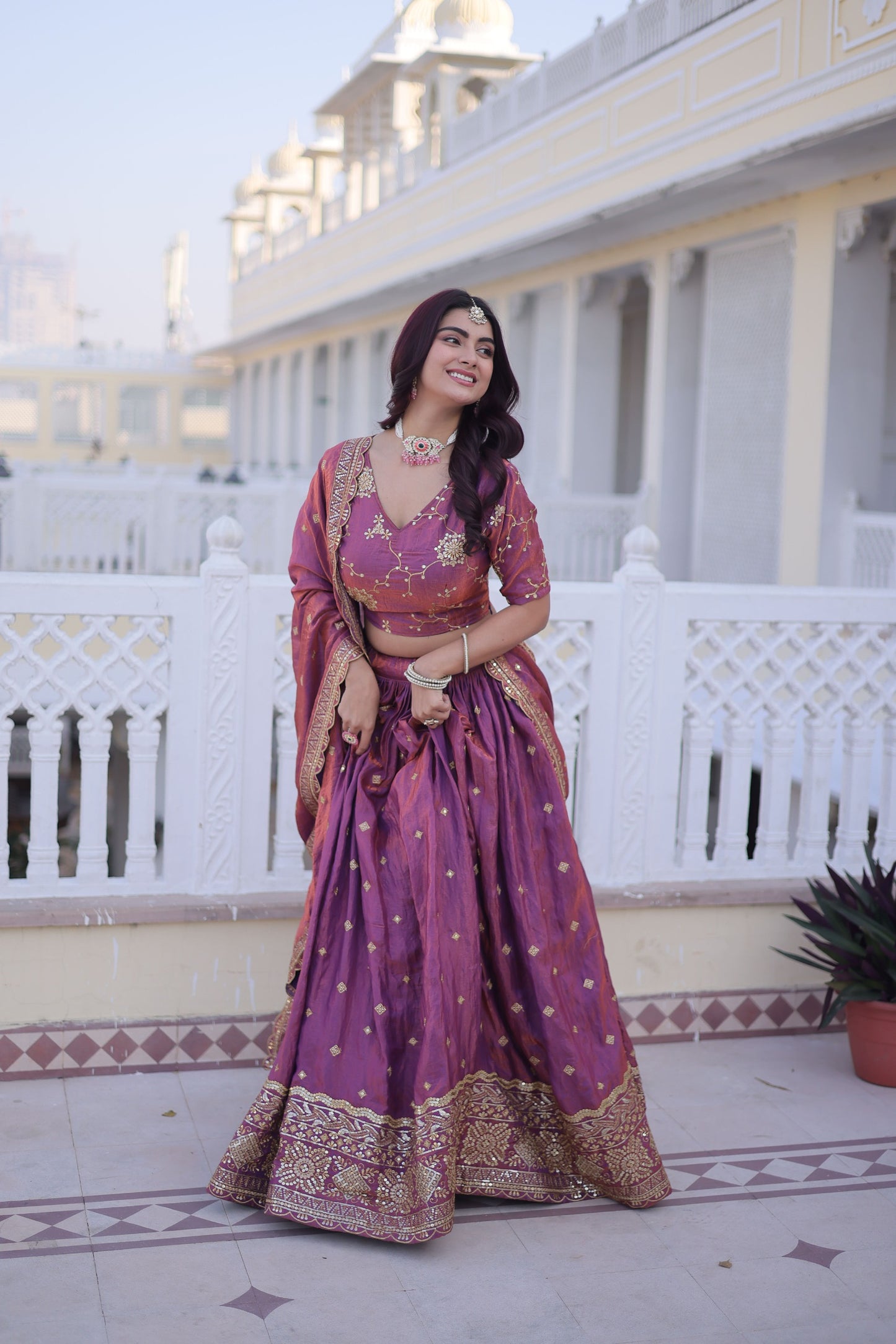 YSL Silk Embroidered Lehenga Choli Set