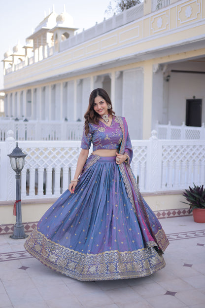 YSL Silk Embroidered Lehenga Choli Set