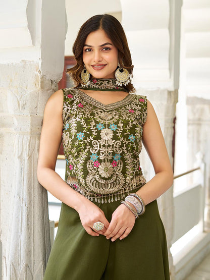 Designer Georgette Blouse Plazzo Set