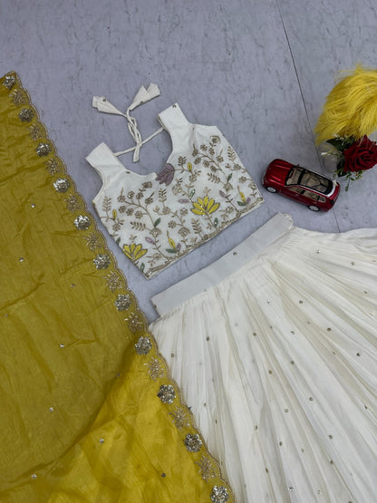 Chinon Embroidered Lehenga Choli Set