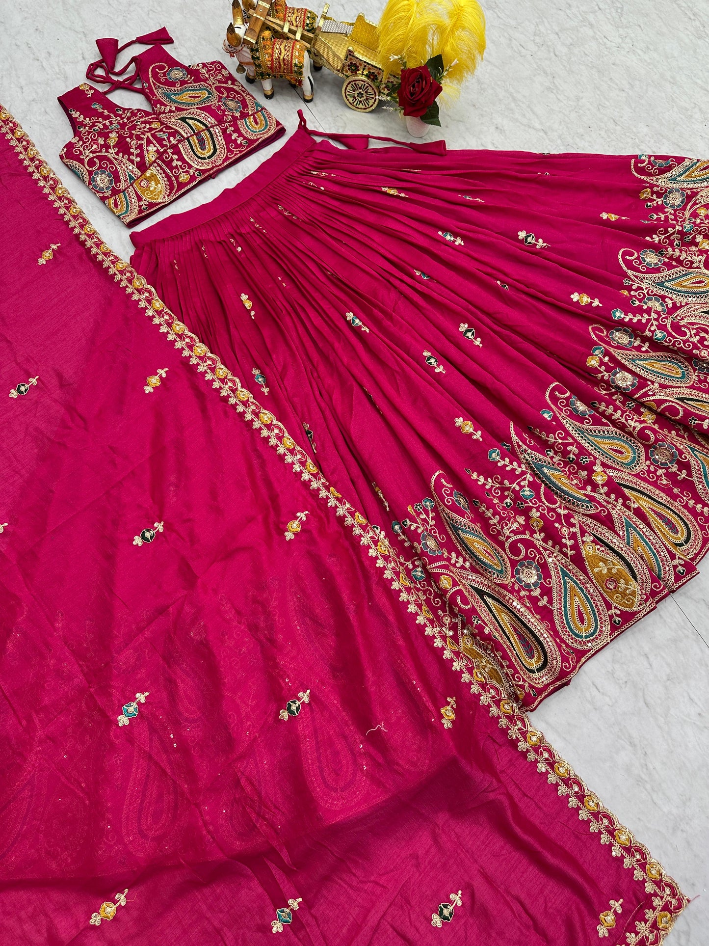 Wedding Vichitra Lehenga Choli