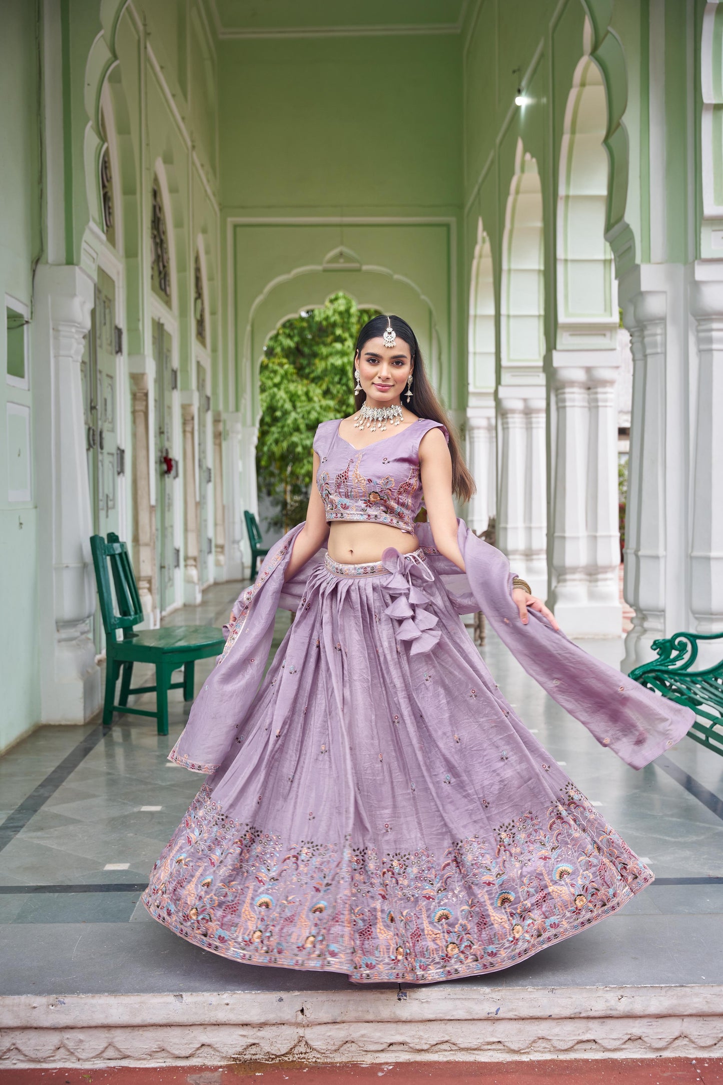 Gold Crush Embroidered Lehenga Set