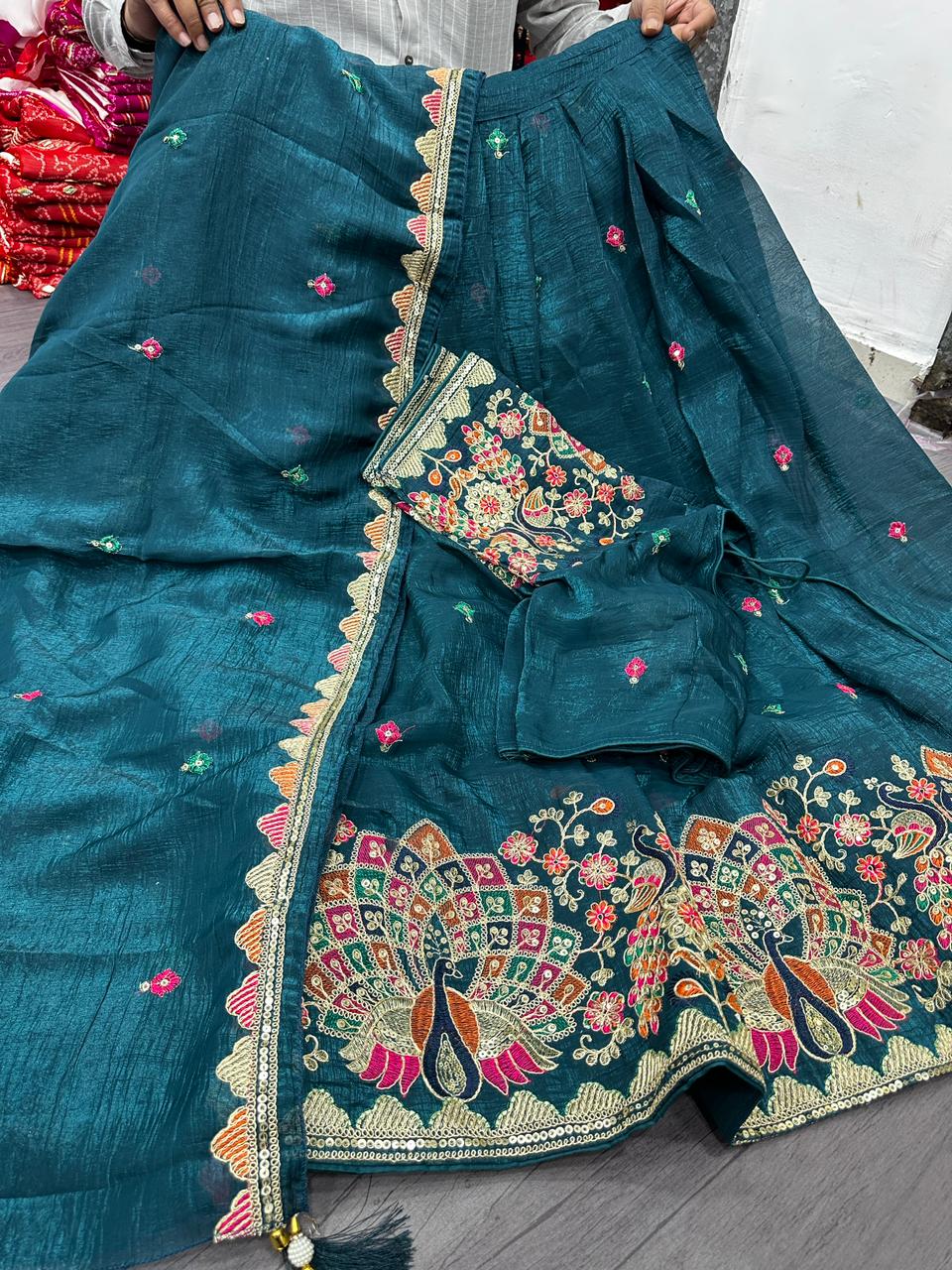 Festival Star Tissue Silk Lehenga Choli Set