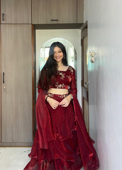 3-Piece Party Wear Lehenga Set