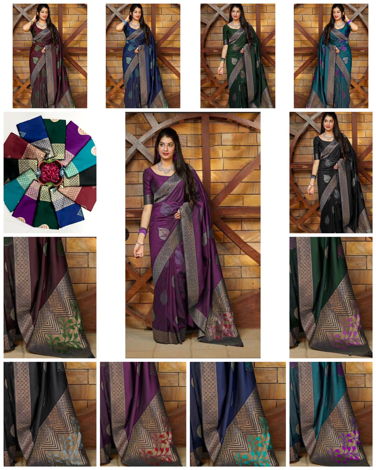 Navy Blue Silk Saree