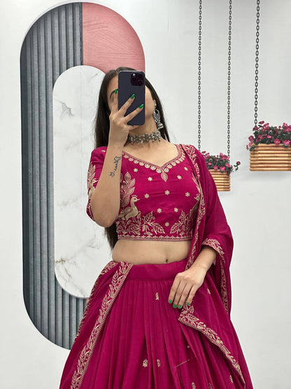Chinon Embroidered Festival Lehenga Choli | Real Model Shoot | 2 Designs