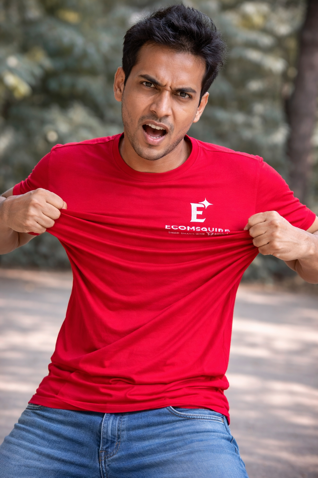 ECOMSQUIRE Premium Comfort Red T-Shirt