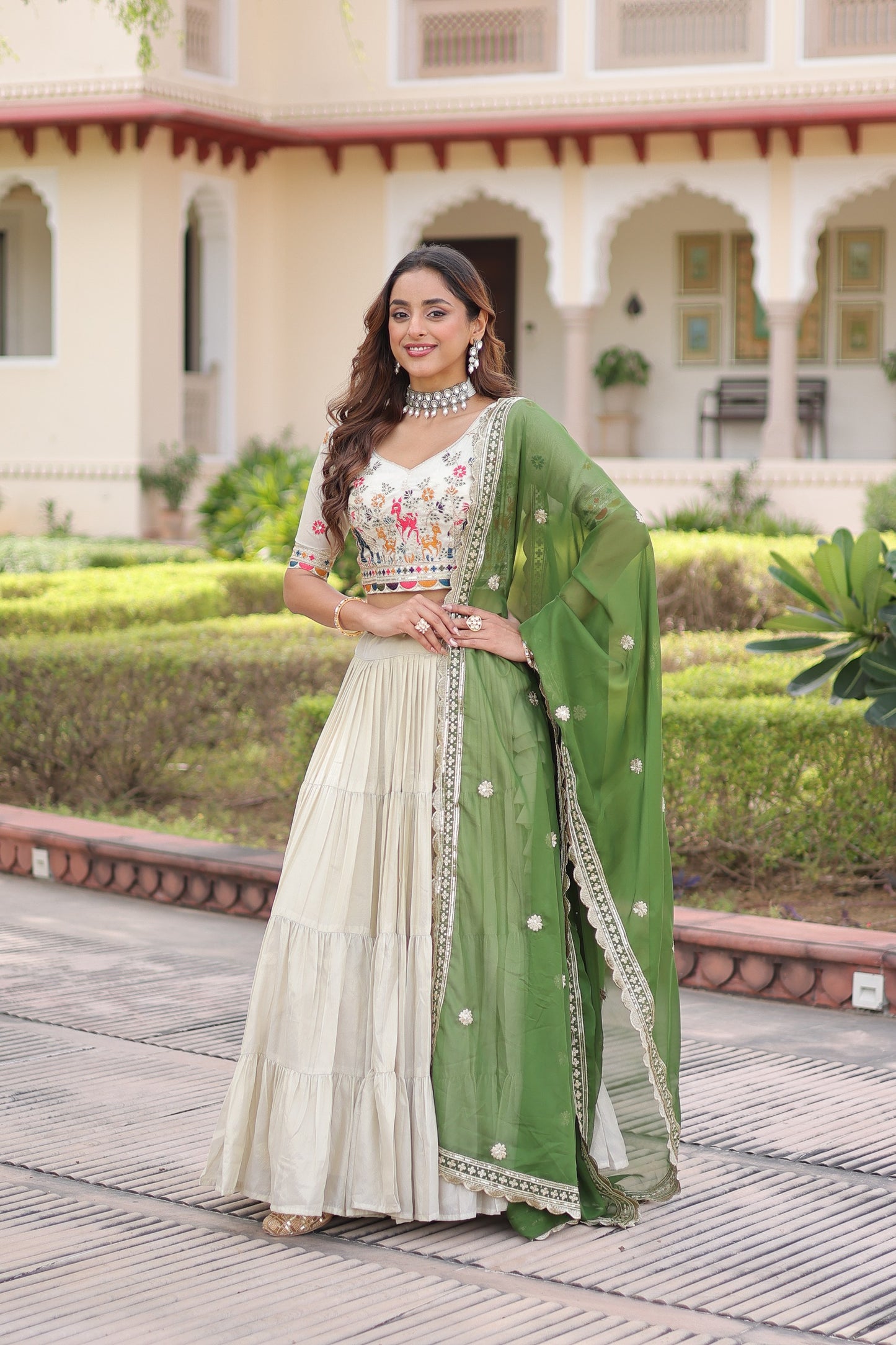 Premium Cosmos Silk Heavy Flair Lehenga Choli With Designer Dupatta (12 Meter Flair)