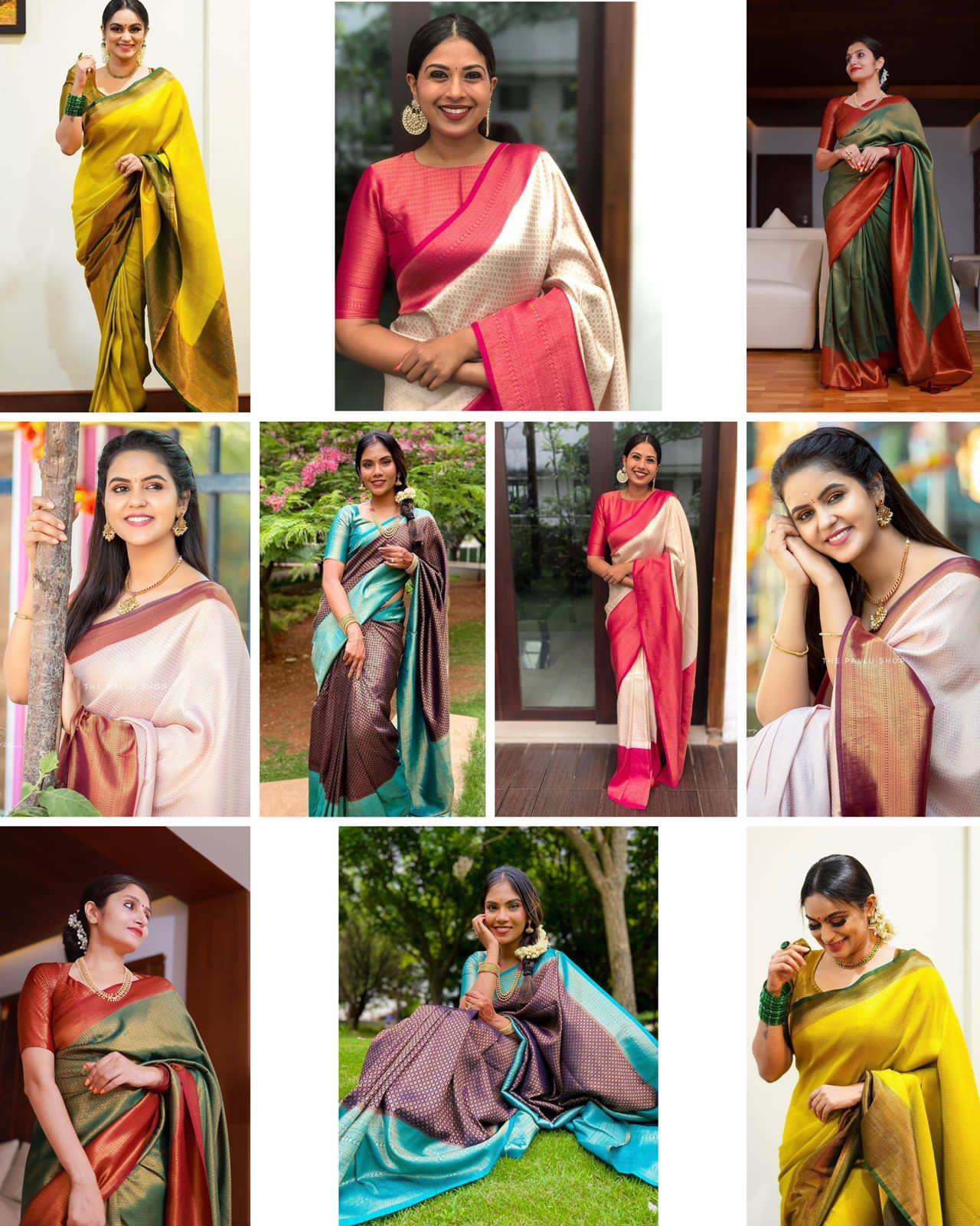 Green Red Silk Saree