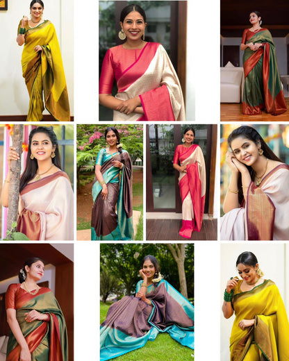 Green Red Silk Saree