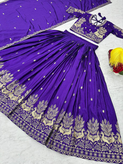 Festival Wear Chinon Lehenga Choli Set