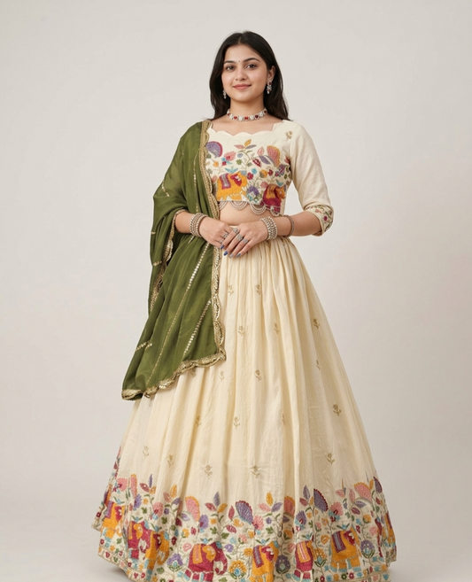 beautifully crafted traditional lehenga choli set