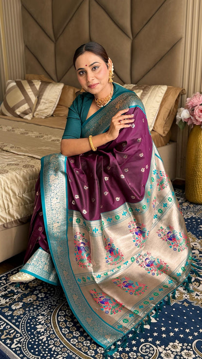 Paithani Silk Peacock Border Saree