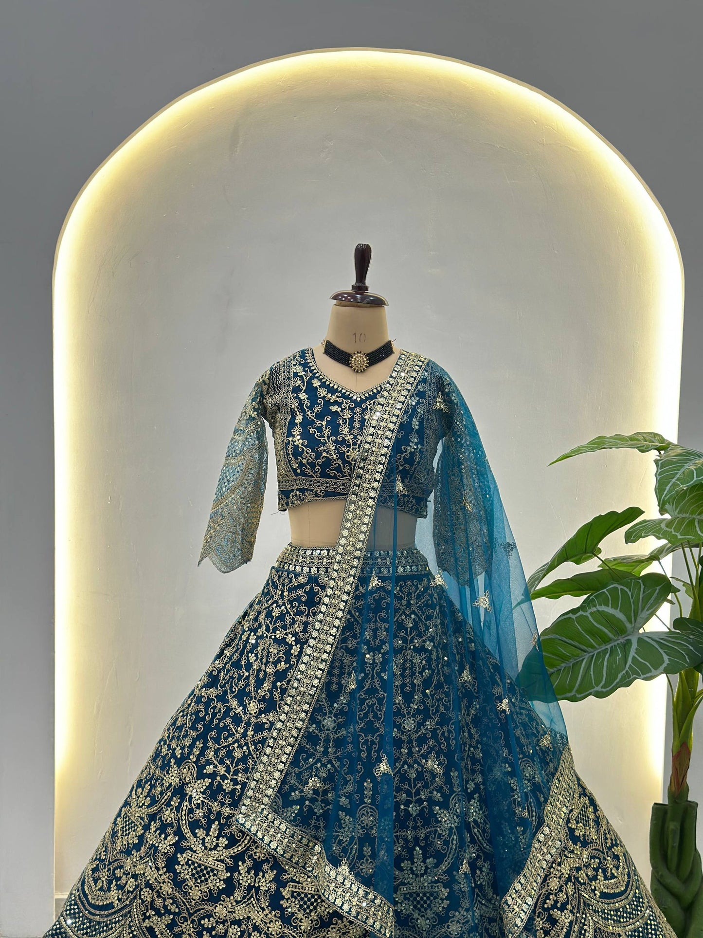 Premium Butterfly Net Designer Lehenga Choli with Heavy Embroidery (3 Colours)