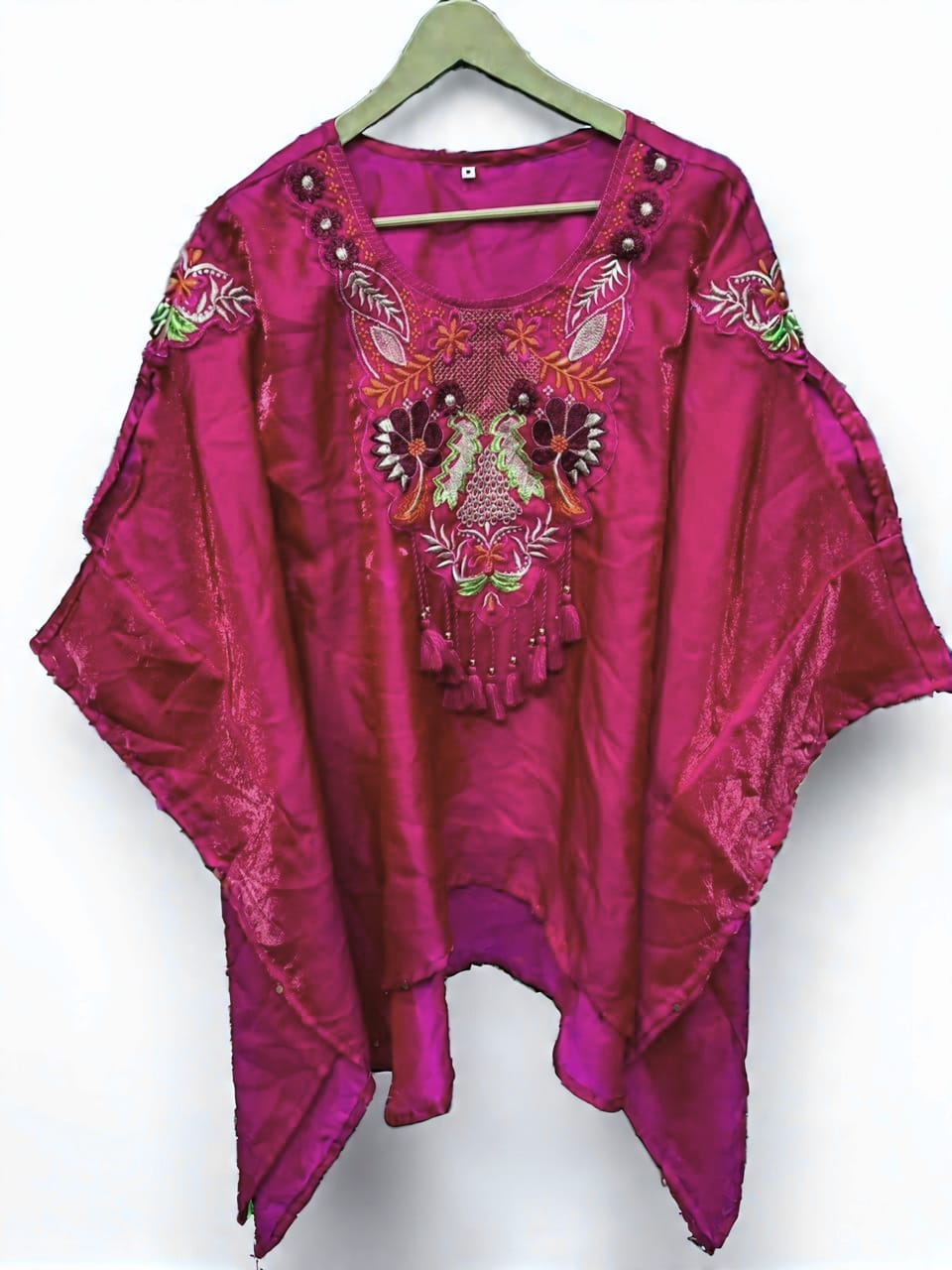 Mojito Silk Embroidered Kaftan Co-ord Set – Festive Designer Pink Outfit