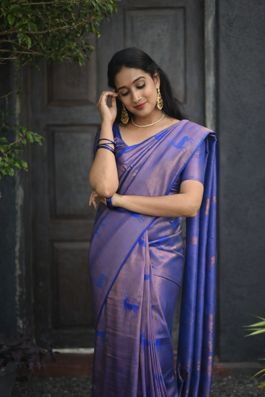 Lavender Zari Silk Saree