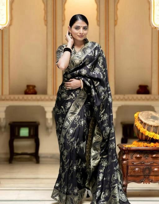 Black Gold Woven Saree